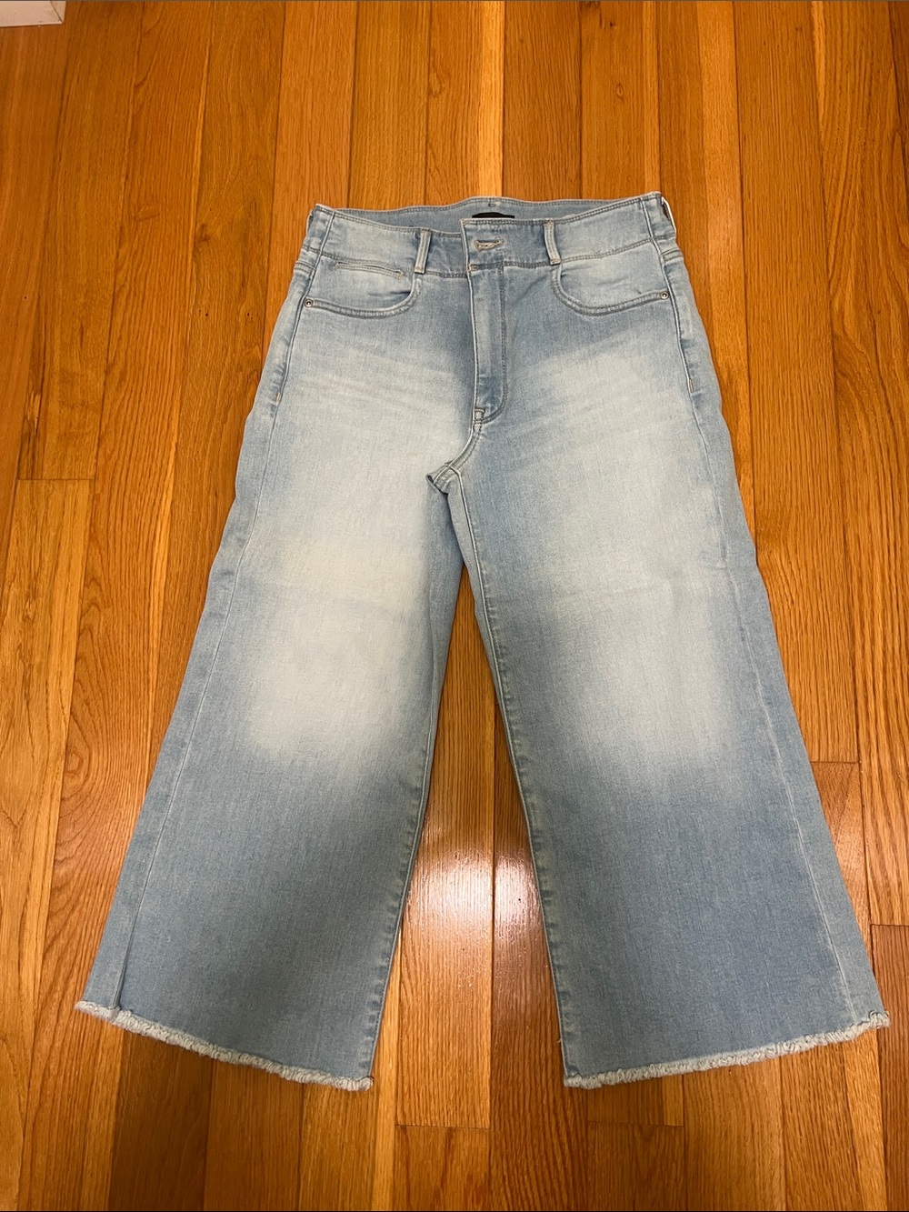 NYDJ Light Blue Wide-Leg Crop Jeans